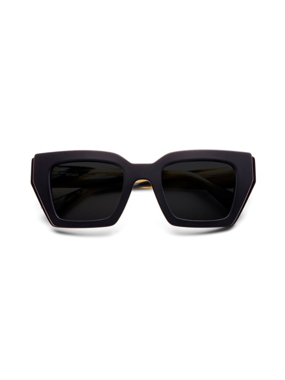 New Etnia Barcelona Women's Sunglasses Black Square Transparent Lens Acetate